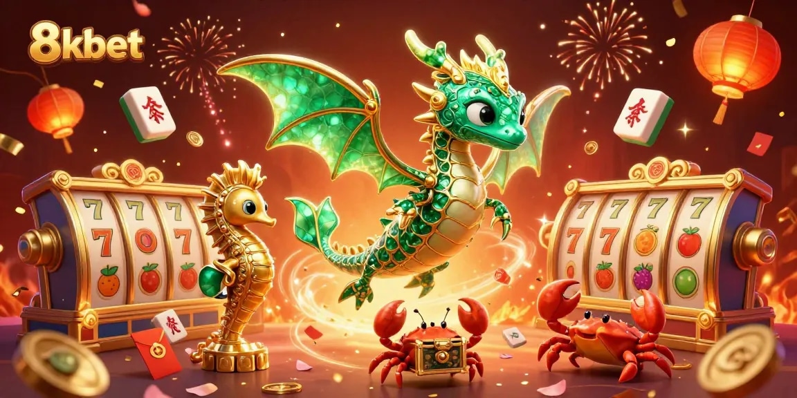 Engage in exhilarating gameplay at 8kbet with vibrant casino elements showcasing dynamic action and rich treasures.