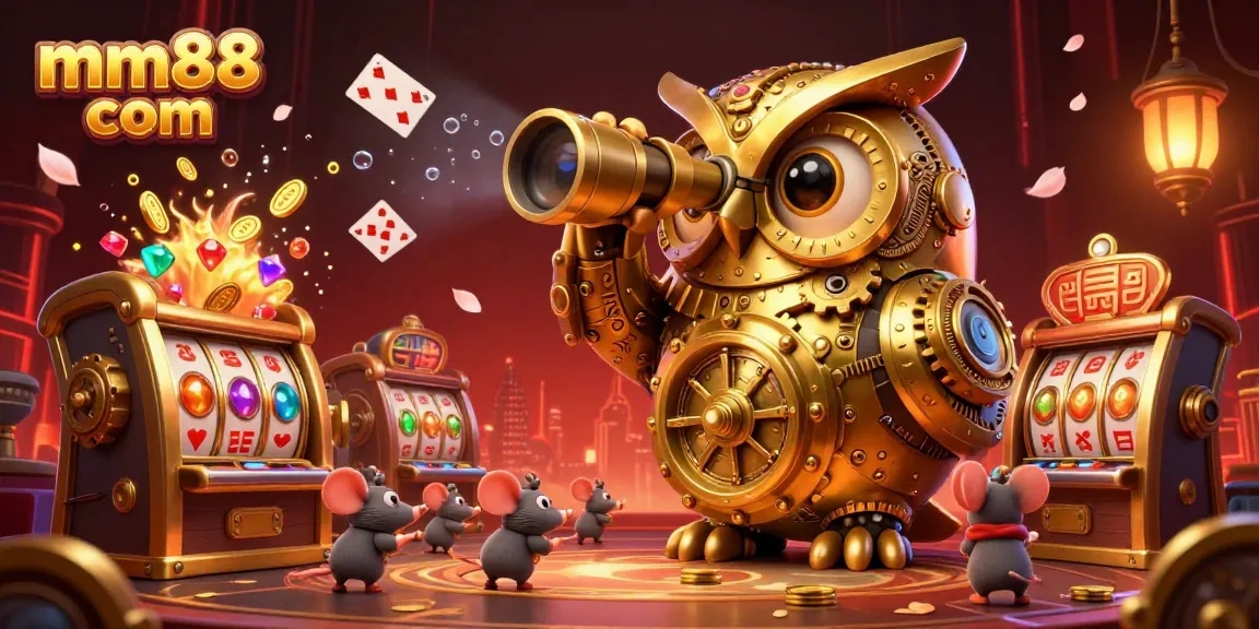 Win big with mm88 com by spinning vibrant slot reels and exploring golden treasures in a dynamic casino scene.