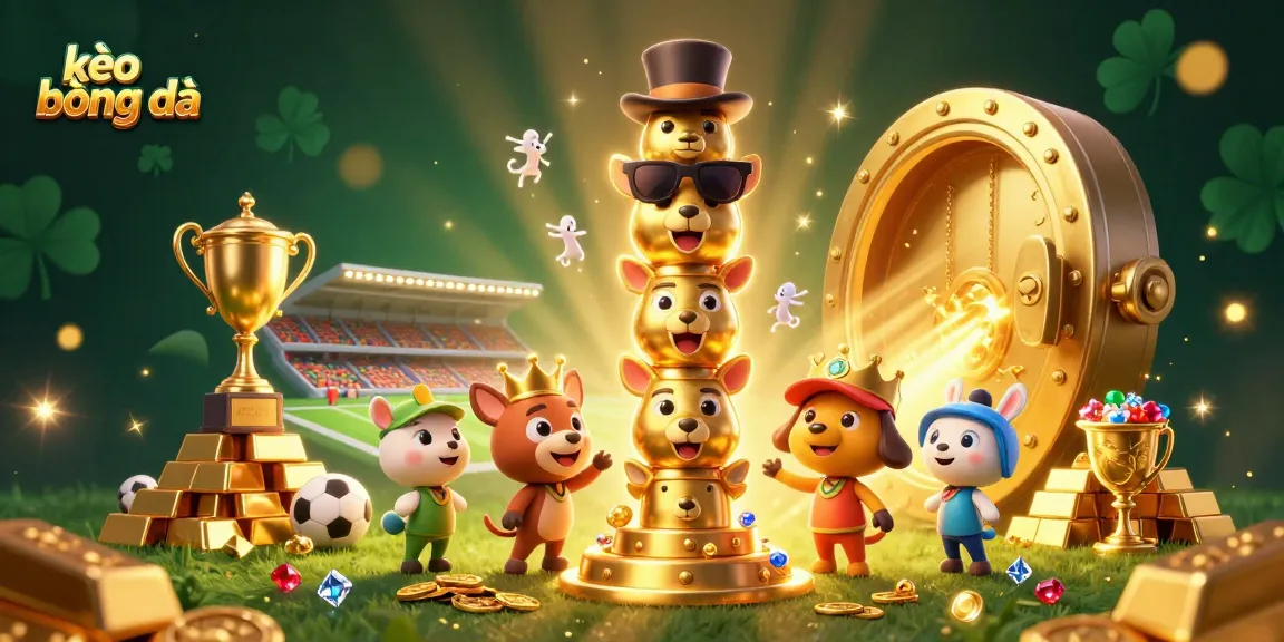 Experience the thrill of kèo bóng đá with this vibrant 3D illustration showcasing dynamic sports betting elements.