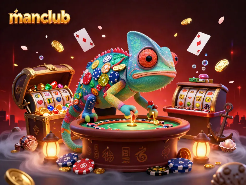 manclub unlocks big wins with vibrant casino action, showcasing colorful characters and games