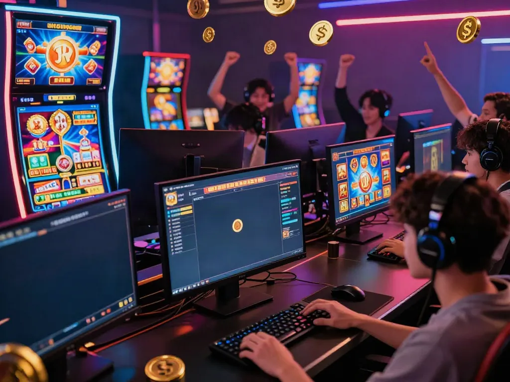 Exciting da88 online gaming experience with colorful slot games on screen.