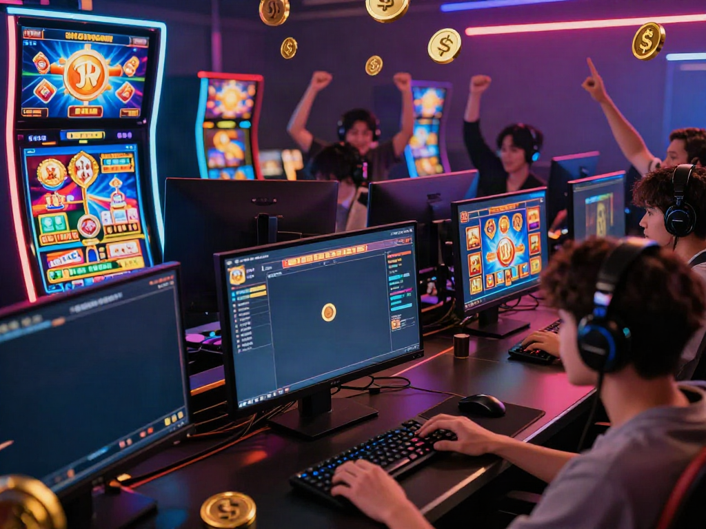 Exciting da88 online gaming experience with colorful slot games on screen.