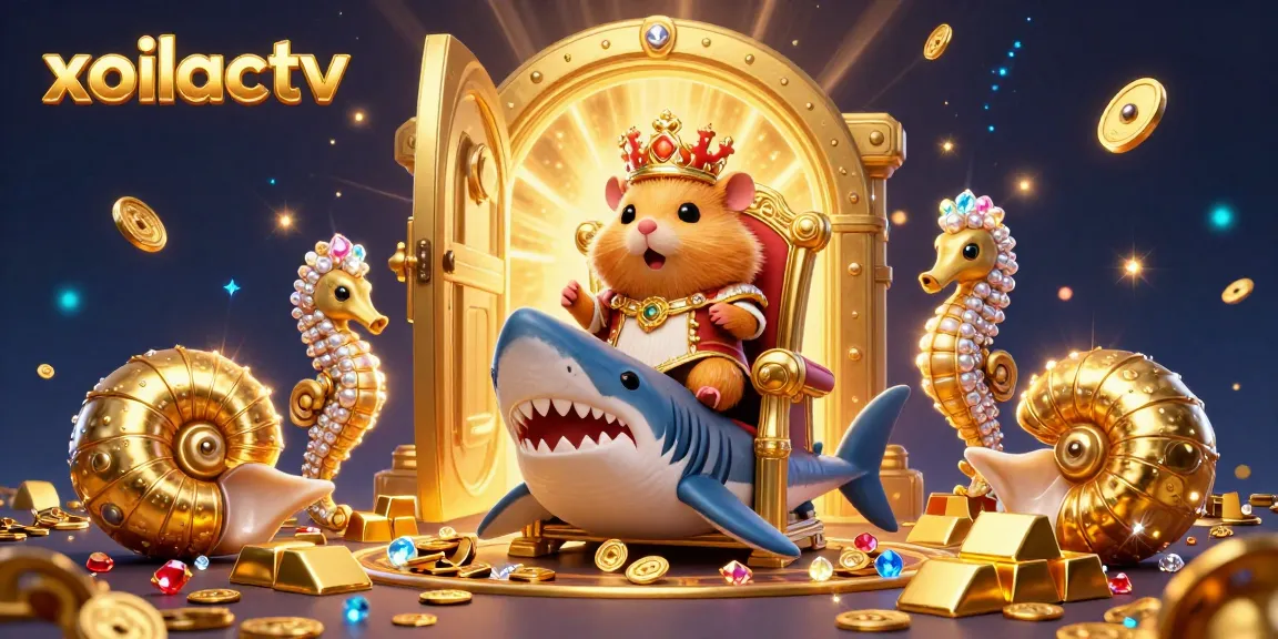 Experience the thrill of xoilactv with vibrant characters and dazzling gold treasures in an engaging gambling scene.