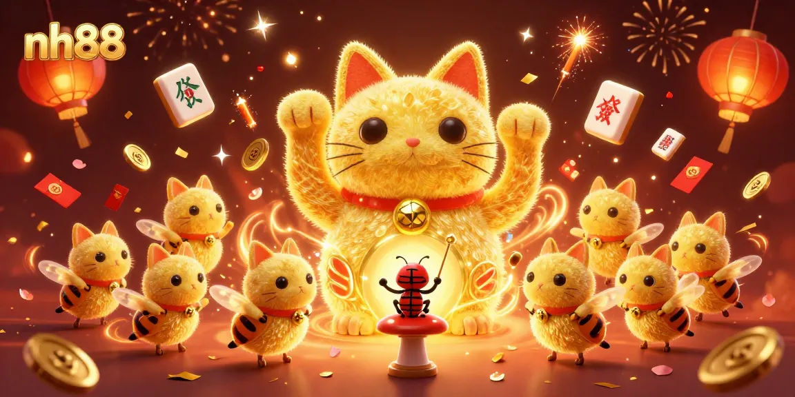 Experience engaging gameplay at nh88 with vibrant visuals featuring a lucky cat and casino symbols.