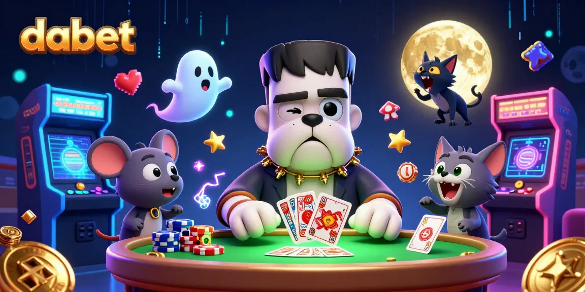 Experience thrilling gaming action at dabet with a spooky atmosphere, featuring unique characters and vibrant casino elements.