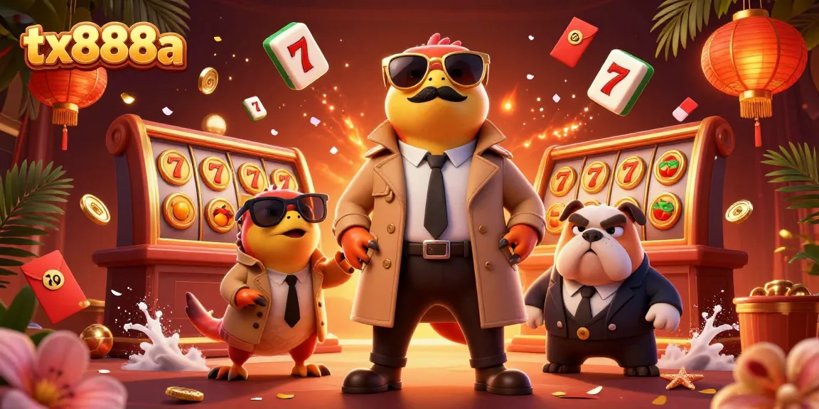 Join tx888a's vibrant casino atmosphere with playful raptors and lucky symbols!