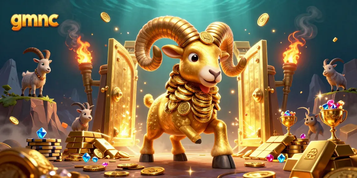 Experience the thrilling excitement with gmnc featuring a golden ram amidst treasure vaults in a lavish casino scene.