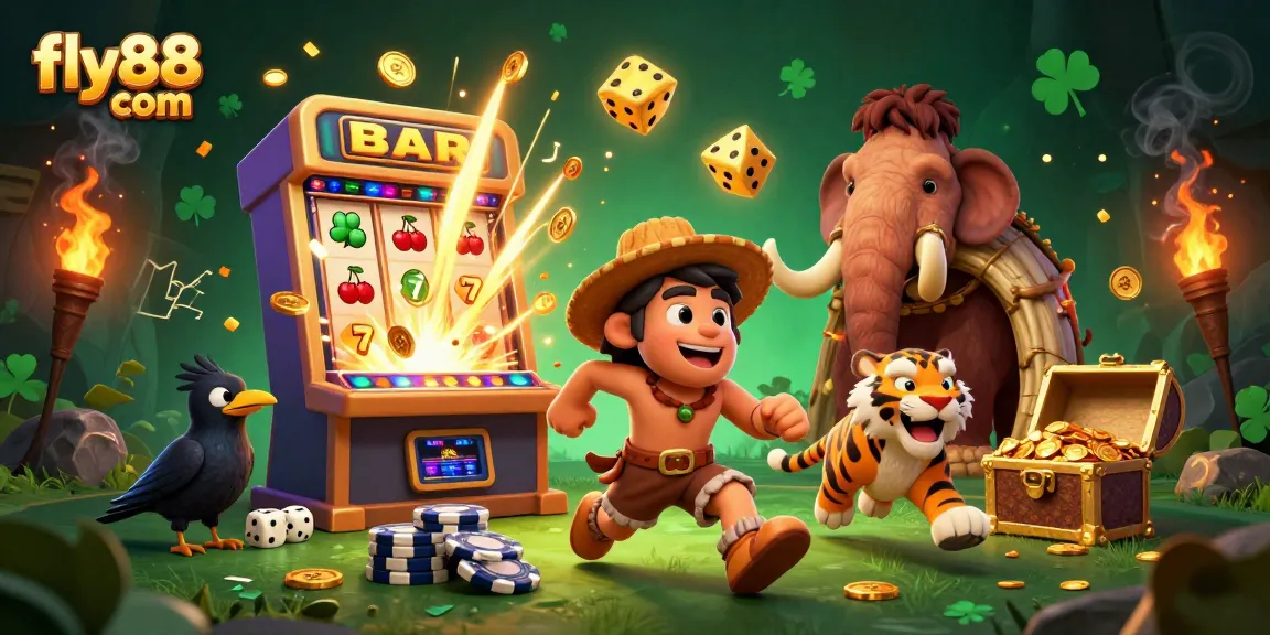 Experience thrilling wins at fly88 com with our vibrant casino adventure illustration.