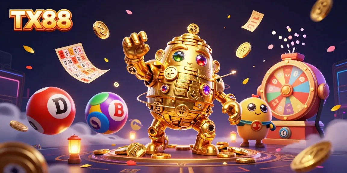 Join the fun with TX88's vibrant lottery and casino gaming scene featuring dynamic elements.