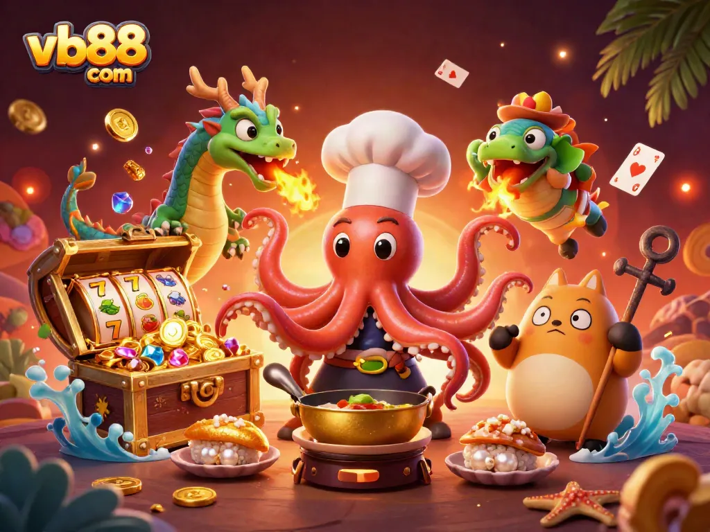 Experience excitement with vb88 com as the octopus chef prepares winning dishes while the dragon breathes fire.