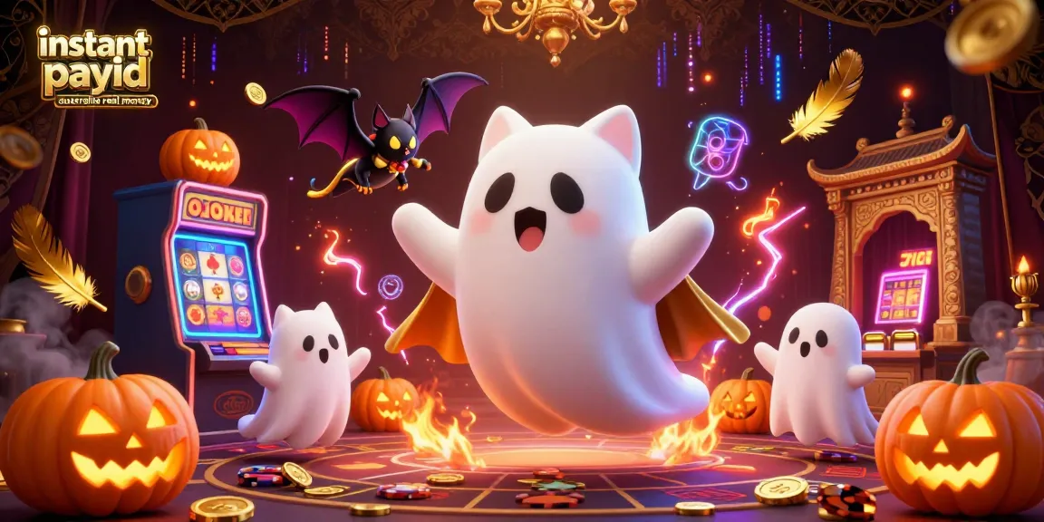 Experience instant payid pokies australia real money with a ghost cat playing in a dynamic casino scene filled with excitement.