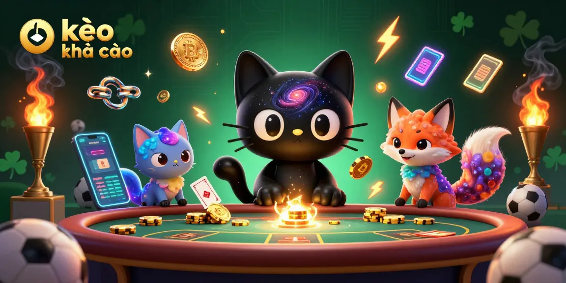 Engage with kèo nhà cái as a black hole cat pulls in golden gaming chips at a cosmic casino table.