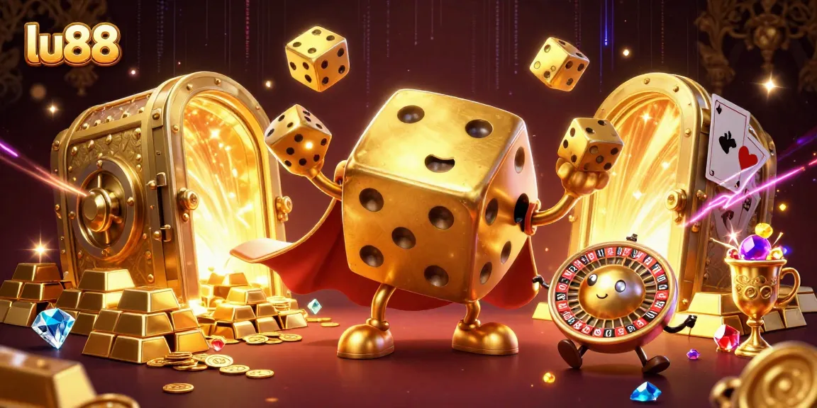 Experience thrilling gameplay at lu88 with vibrant 3D casino elements and golden treasures.