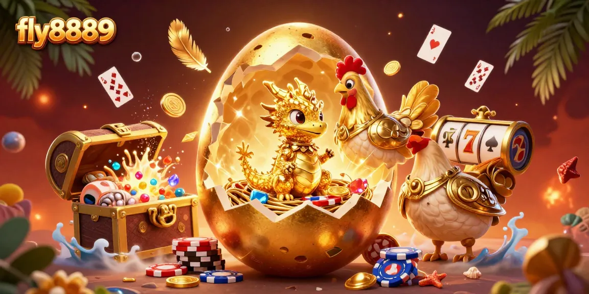 Experience thrilling wins at fly8889 with a golden dragon and casino elements bursting with excitement!