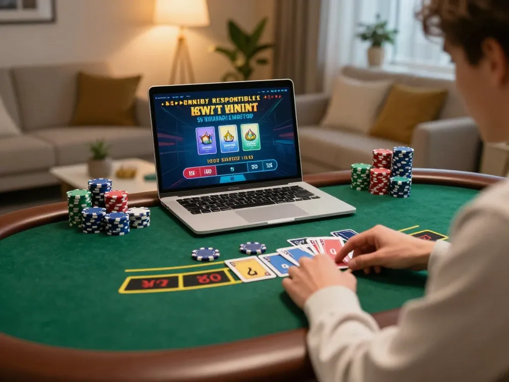 Player engaged with live dealer game at nhà cái jun88, showcasing responsible online gambling.