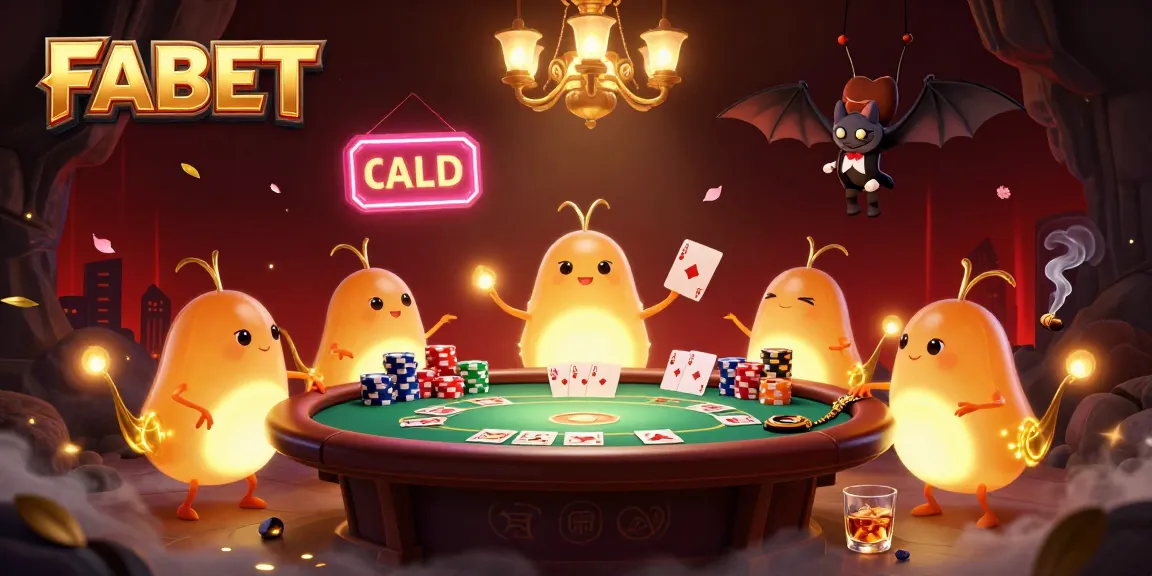 FABET players enjoying dynamic casino action surrounded by glowing elements and vibrant poker atmosphere