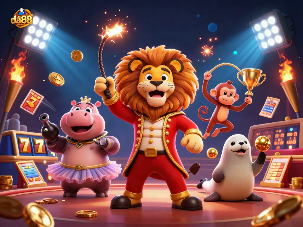 Experience da88 excitement as cartoon characters showcase thrilling casino games with unique energy.