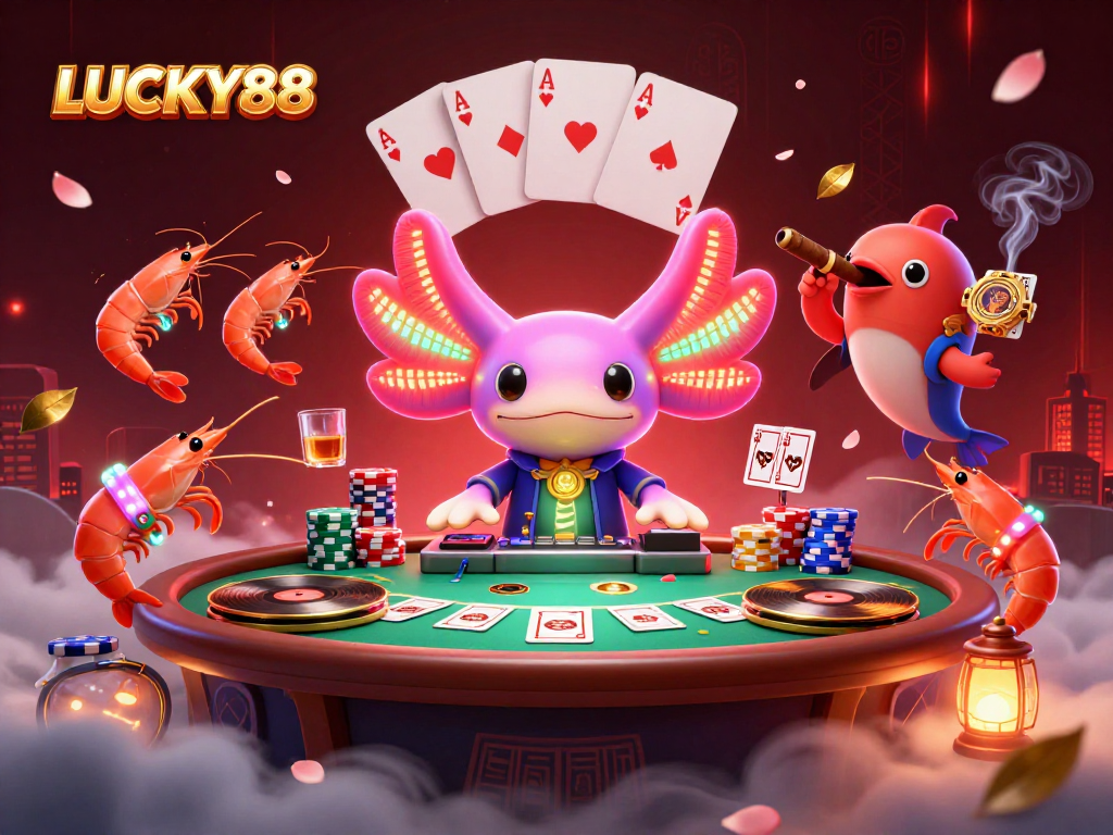 Experience exciting gameplay at LUCKY88 with a vibrant neon underwater casino scene.