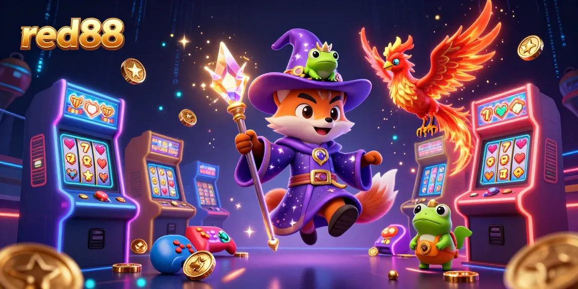 Experience thrilling gaming action with red88's enchanting casino scene featuring vibrant characters and dynamic elements.