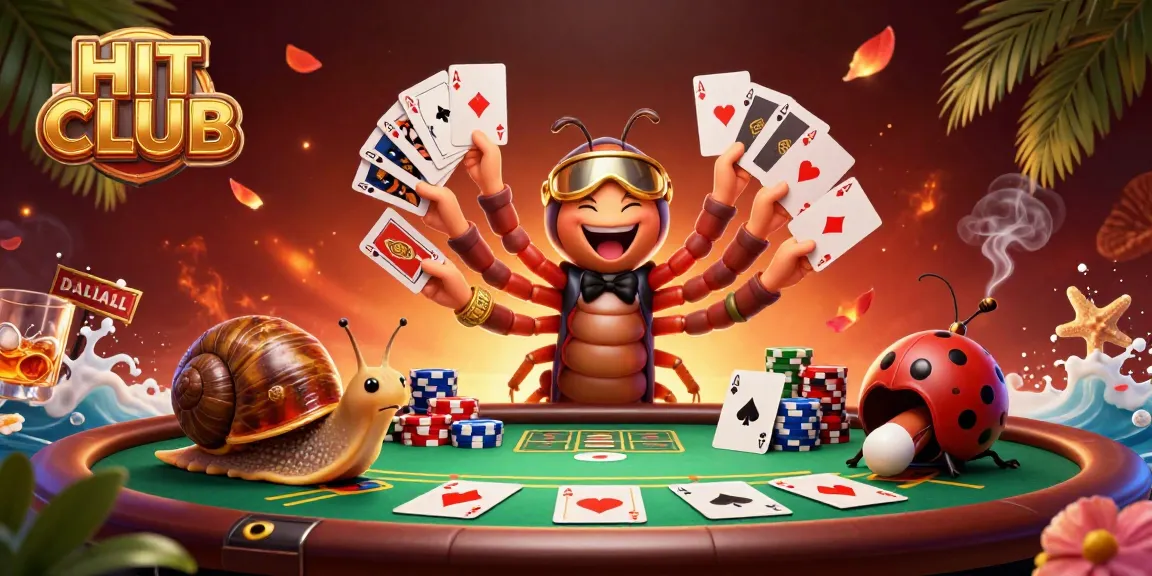 Experience the excitement at HIT CLUB with a vibrant casino scene featuring a unique dealer and lively gameplay.