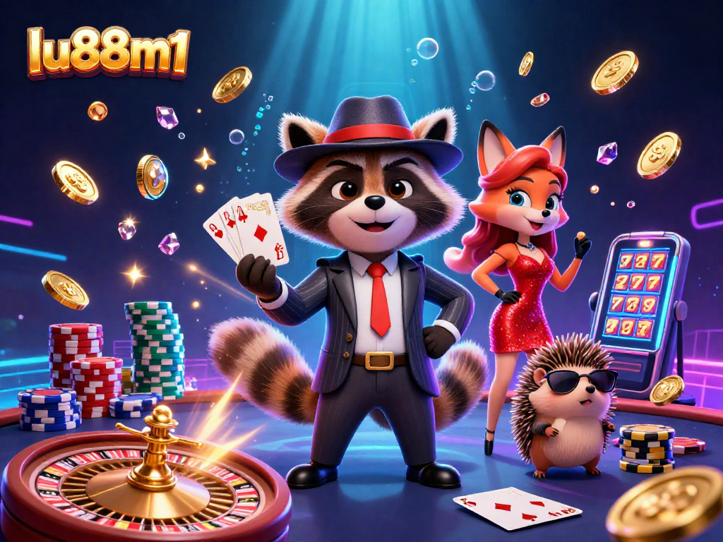 Experience high-stakes gaming with lu88m1's vibrant casino scene showcasing animated characters and exciting elements.