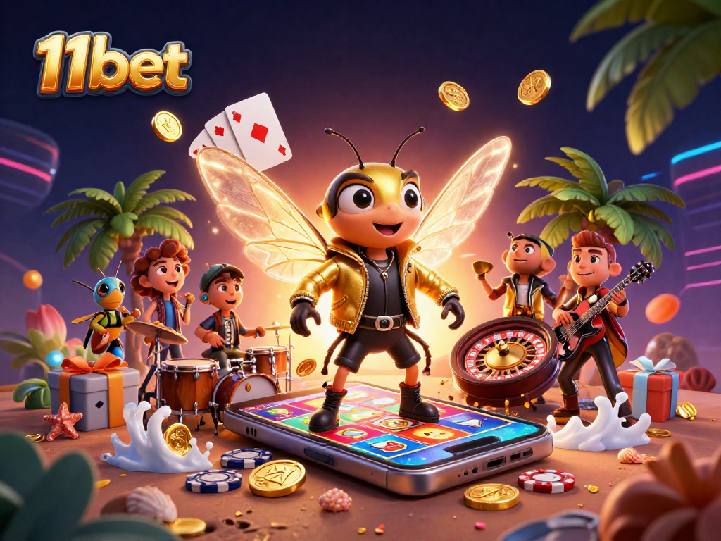 Experience thrilling gaming action with 11bet, highlighting a vibrant casino scene full of excitement.