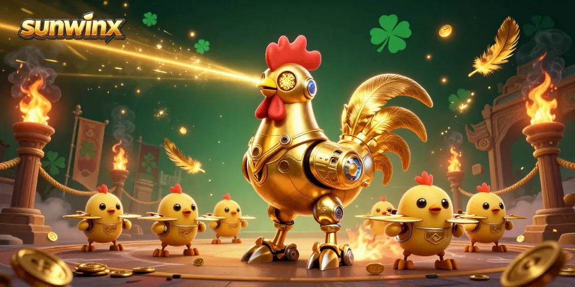 Engage with sunwinx in a vibrant 3D casino scene featuring dynamic characters and gold elements.