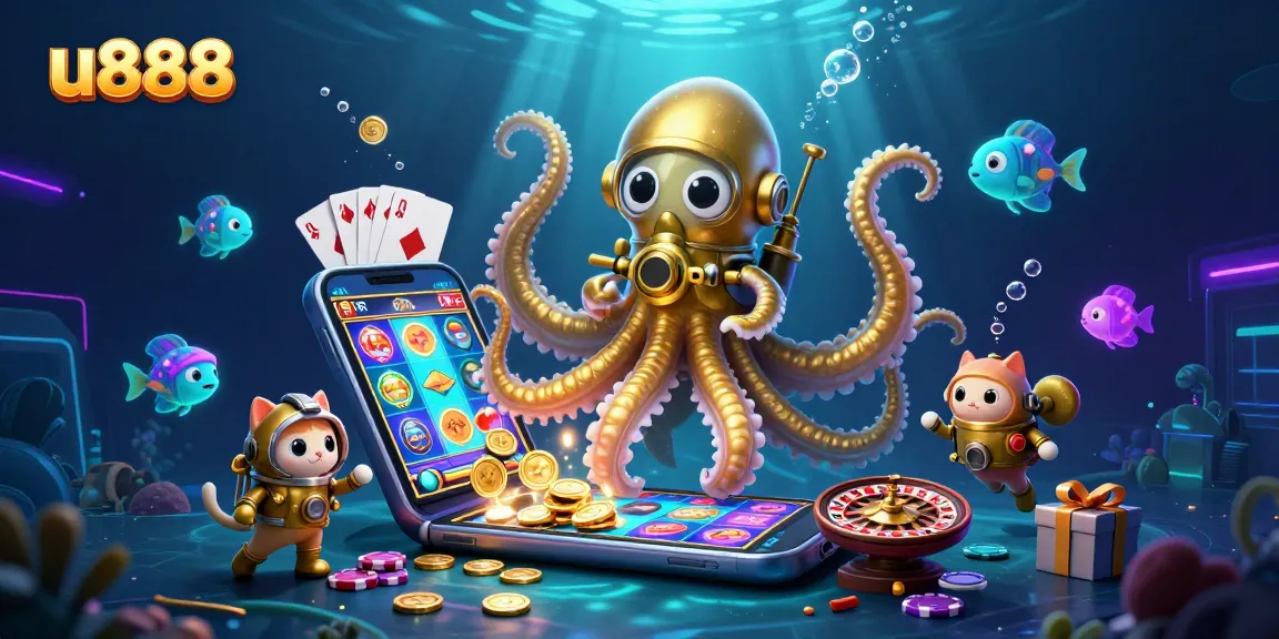 Win exciting bonuses at u888 with vibrant casino themes illustrated in a captivating underwater scene.
