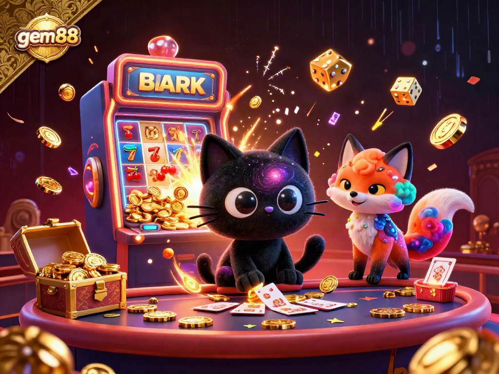 Experience gem88's cosmic casino adventure featuring vibrant characters and dynamic game elements.