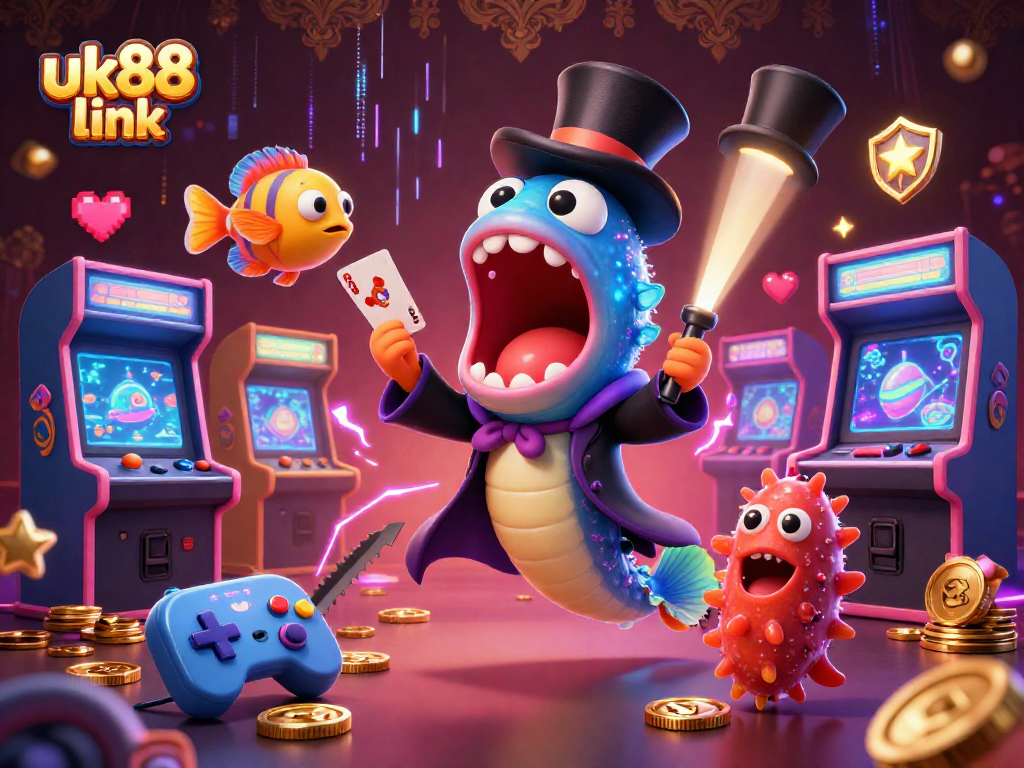 Experience the excitement of gaming with uk88 link featuring unique sea creatures in a lively casino scene.